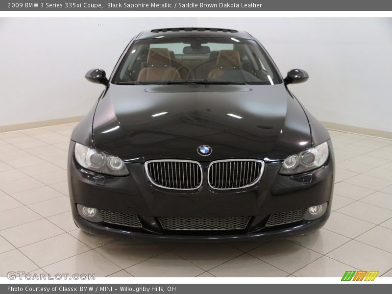 Black Sapphire Metallic / Saddle Brown Dakota Leather 2009 BMW 3 Series 335xi Coupe