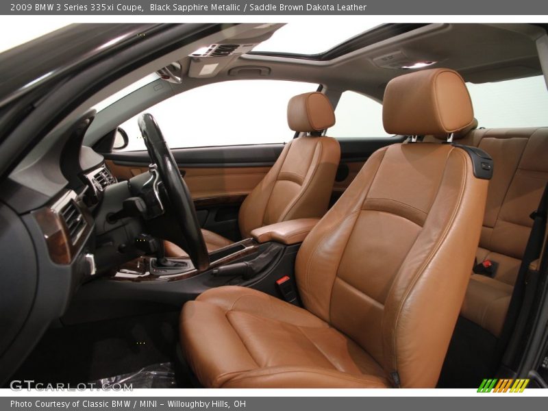Black Sapphire Metallic / Saddle Brown Dakota Leather 2009 BMW 3 Series 335xi Coupe