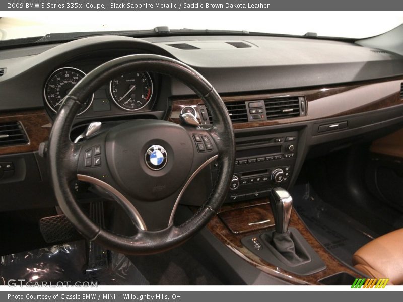 Black Sapphire Metallic / Saddle Brown Dakota Leather 2009 BMW 3 Series 335xi Coupe