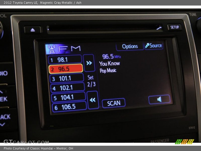 Magnetic Gray Metallic / Ash 2012 Toyota Camry LE