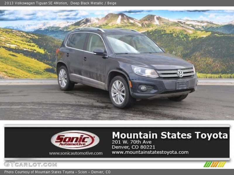 Deep Black Metallic / Beige 2013 Volkswagen Tiguan SE 4Motion