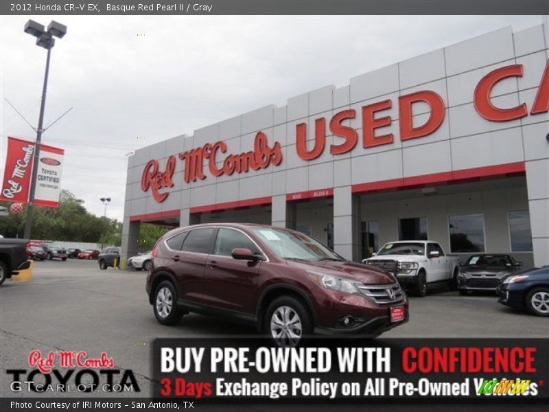 Basque Red Pearl II / Gray 2012 Honda CR-V EX