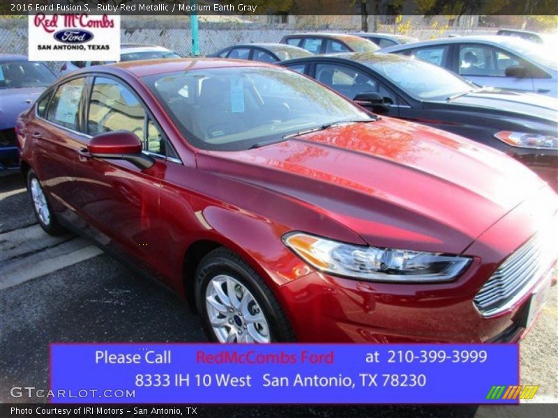 Ruby Red Metallic / Medium Earth Gray 2016 Ford Fusion S