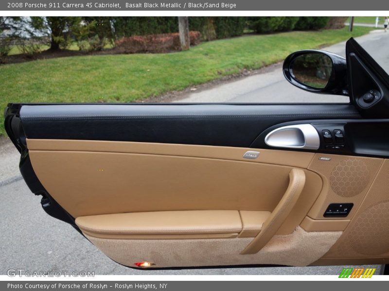 Basalt Black Metallic / Black/Sand Beige 2008 Porsche 911 Carrera 4S Cabriolet