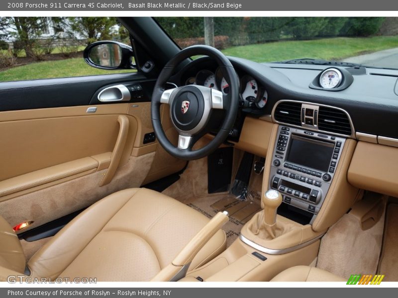Basalt Black Metallic / Black/Sand Beige 2008 Porsche 911 Carrera 4S Cabriolet