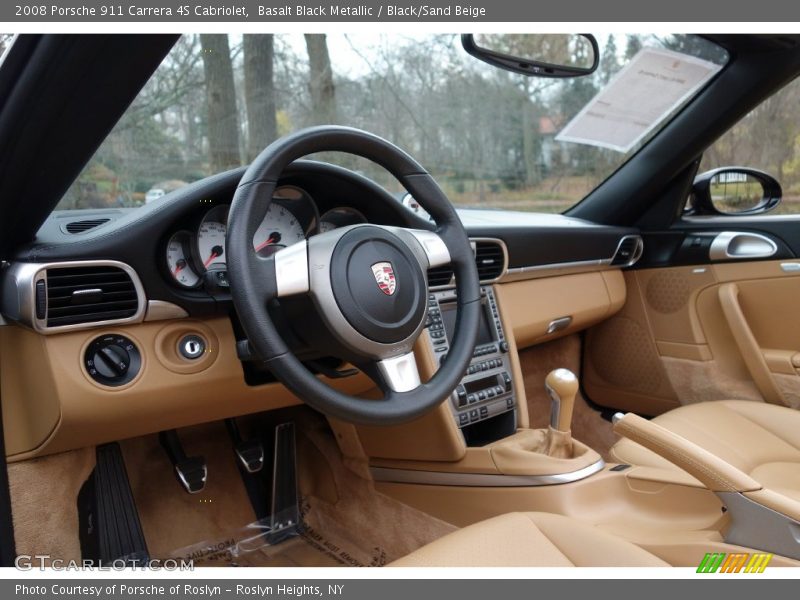 Basalt Black Metallic / Black/Sand Beige 2008 Porsche 911 Carrera 4S Cabriolet