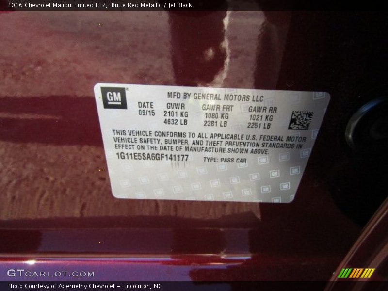 Butte Red Metallic / Jet Black 2016 Chevrolet Malibu Limited LTZ