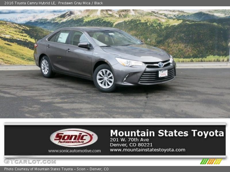 Predawn Gray Mica / Black 2016 Toyota Camry Hybrid LE