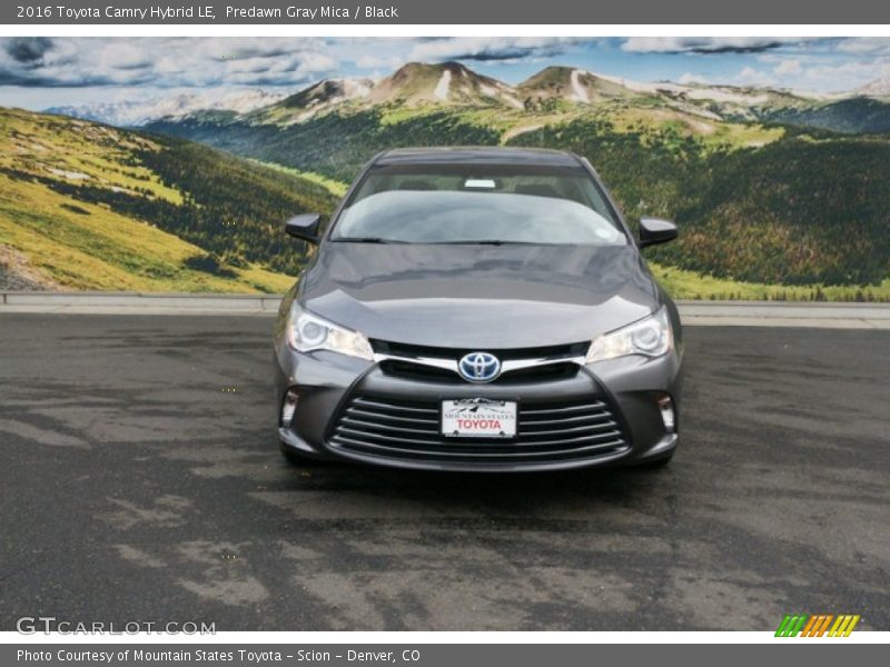 Predawn Gray Mica / Black 2016 Toyota Camry Hybrid LE