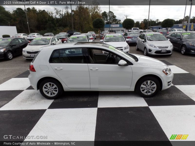 Pure White / Beige 2015 Volkswagen Golf 4 Door 1.8T S