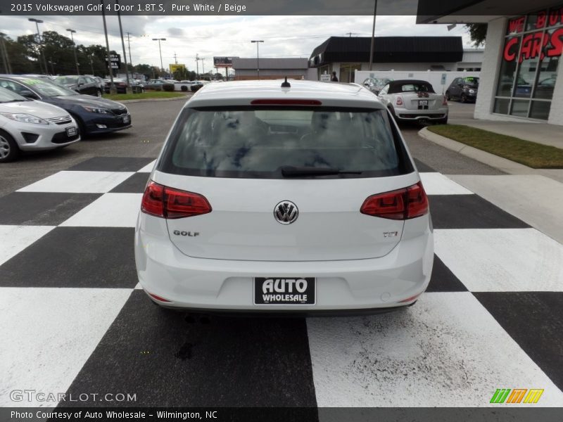 Pure White / Beige 2015 Volkswagen Golf 4 Door 1.8T S