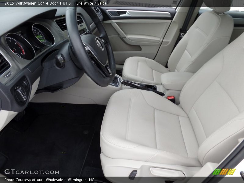 Pure White / Beige 2015 Volkswagen Golf 4 Door 1.8T S