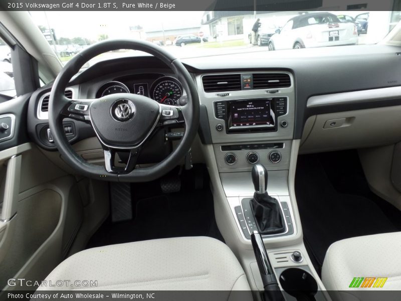 Pure White / Beige 2015 Volkswagen Golf 4 Door 1.8T S