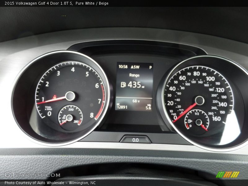 Pure White / Beige 2015 Volkswagen Golf 4 Door 1.8T S