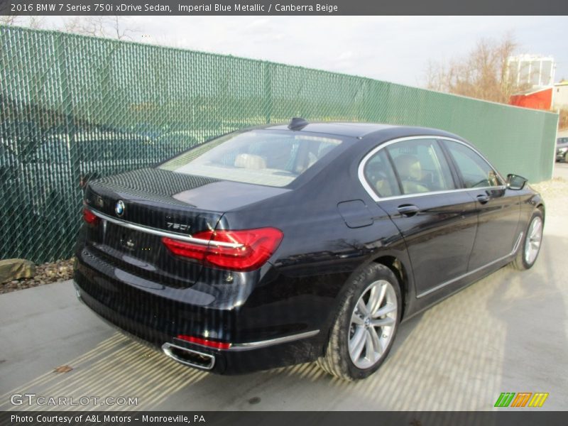 Imperial Blue Metallic / Canberra Beige 2016 BMW 7 Series 750i xDrive Sedan