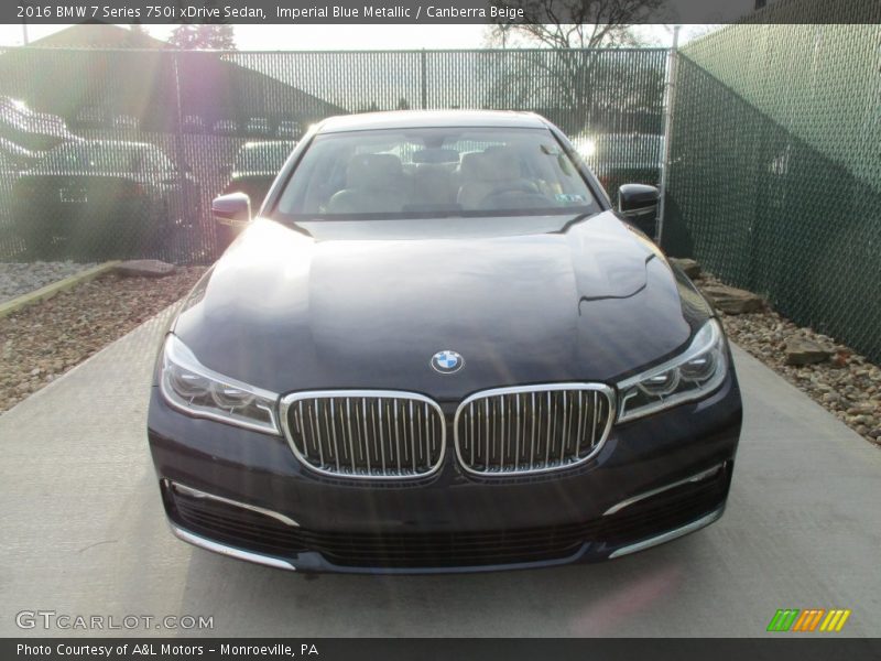 Imperial Blue Metallic / Canberra Beige 2016 BMW 7 Series 750i xDrive Sedan