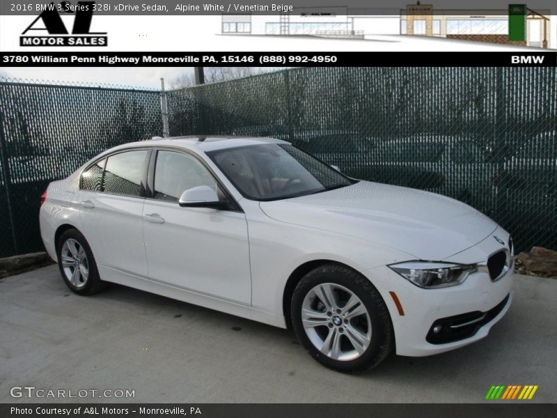 Alpine White / Venetian Beige 2016 BMW 3 Series 328i xDrive Sedan