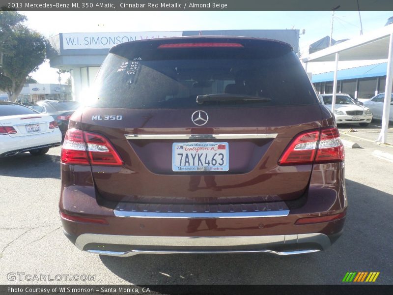Cinnabar Red Metallic / Almond Beige 2013 Mercedes-Benz ML 350 4Matic