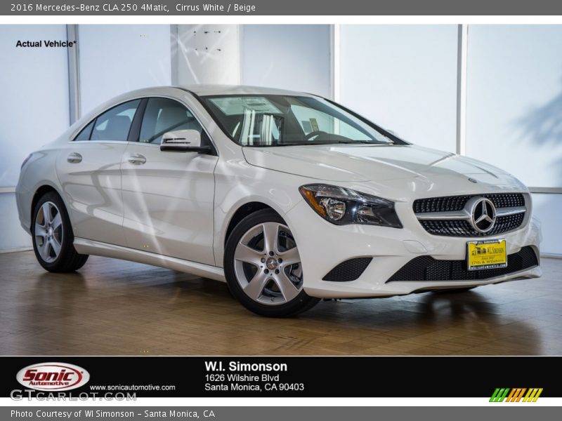 Cirrus White / Beige 2016 Mercedes-Benz CLA 250 4Matic