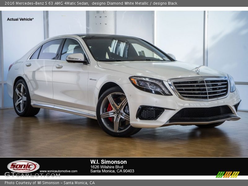 designo Diamond White Metallic / designo Black 2016 Mercedes-Benz S 63 AMG 4Matic Sedan