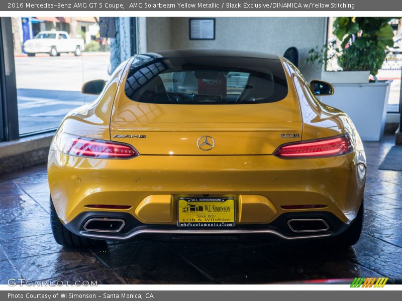 AMG Solarbeam Yellow Metallic / Black Exclusive/DINAMICA w/Yellow Stitching 2016 Mercedes-Benz AMG GT S Coupe