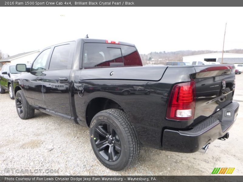 Brilliant Black Crystal Pearl / Black 2016 Ram 1500 Sport Crew Cab 4x4