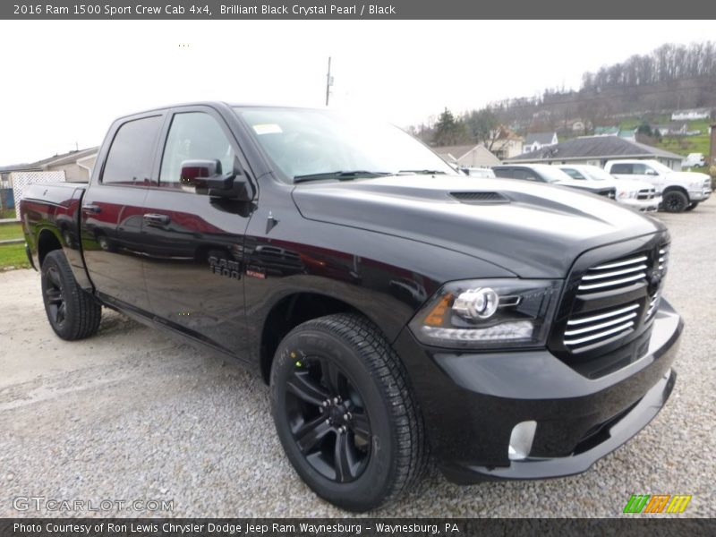 Brilliant Black Crystal Pearl / Black 2016 Ram 1500 Sport Crew Cab 4x4