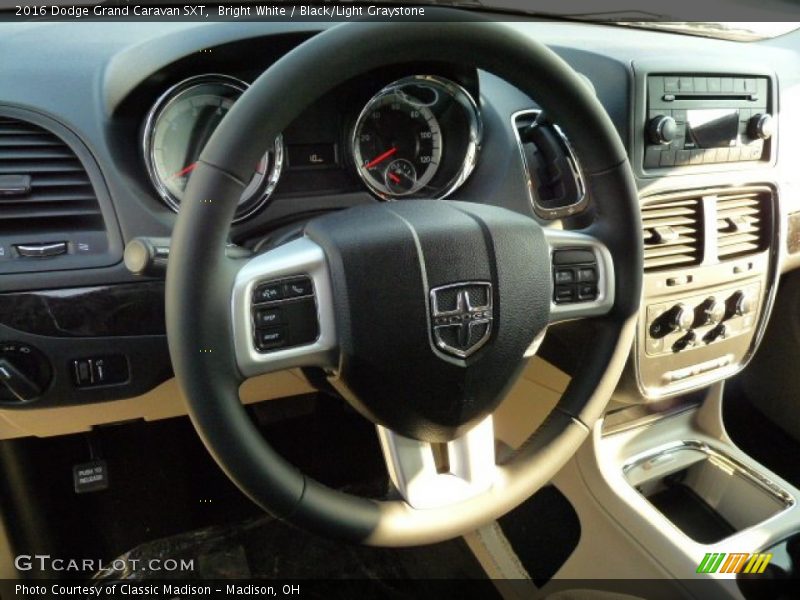 Bright White / Black/Light Graystone 2016 Dodge Grand Caravan SXT