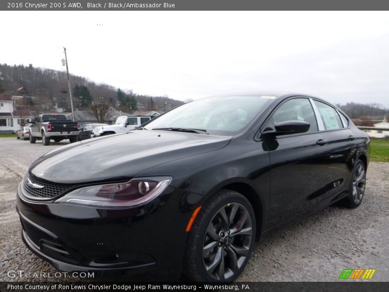 Black / Black/Ambassador Blue 2016 Chrysler 200 S AWD