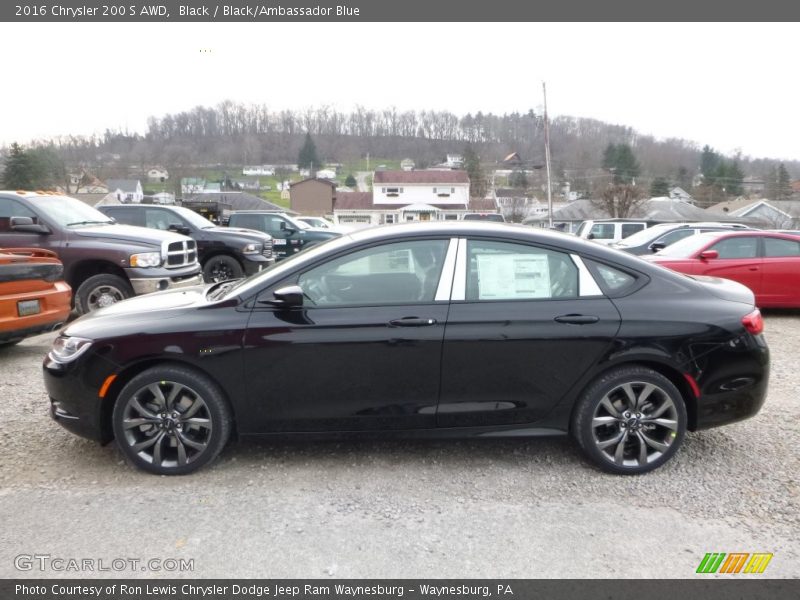 Black / Black/Ambassador Blue 2016 Chrysler 200 S AWD