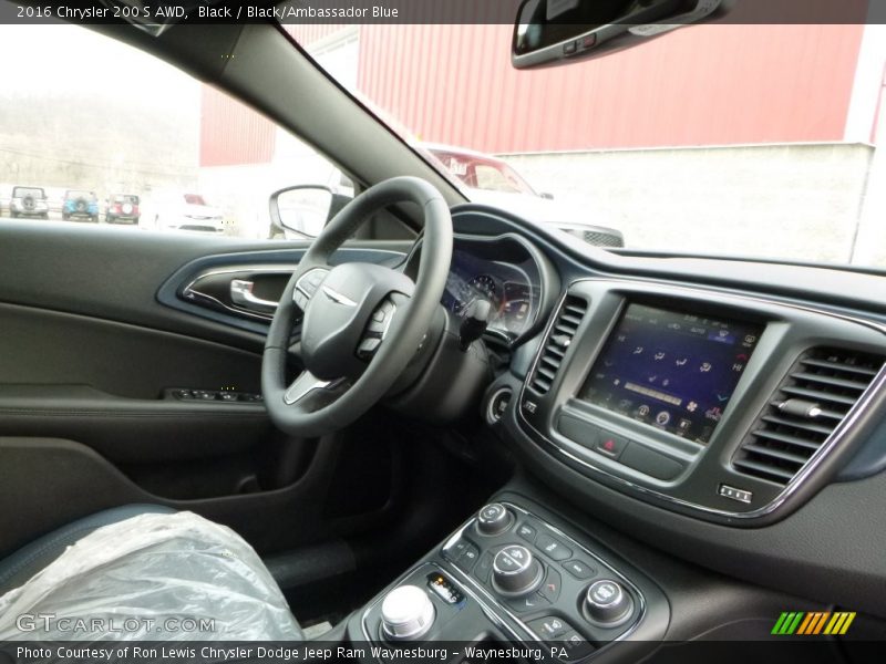 Black / Black/Ambassador Blue 2016 Chrysler 200 S AWD