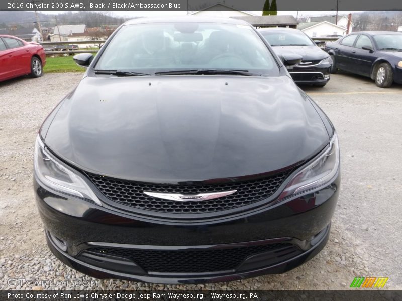 Black / Black/Ambassador Blue 2016 Chrysler 200 S AWD