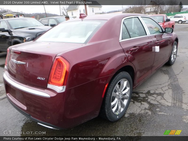 Velvet Red Pearl / Black/Linen 2016 Chrysler 300 Limited AWD