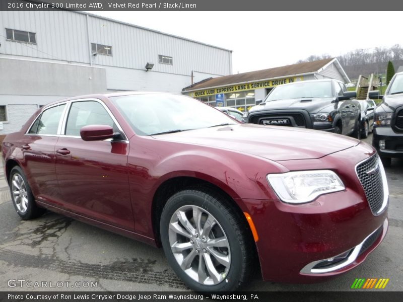 Velvet Red Pearl / Black/Linen 2016 Chrysler 300 Limited AWD