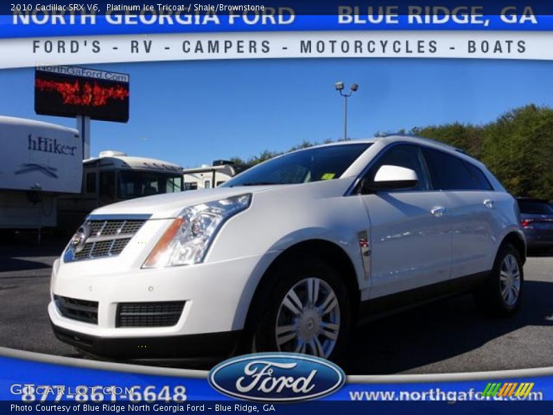 Platinum Ice Tricoat / Shale/Brownstone 2010 Cadillac SRX V6