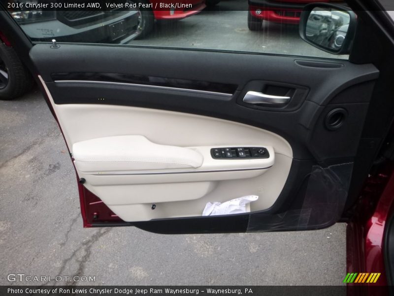 Velvet Red Pearl / Black/Linen 2016 Chrysler 300 Limited AWD