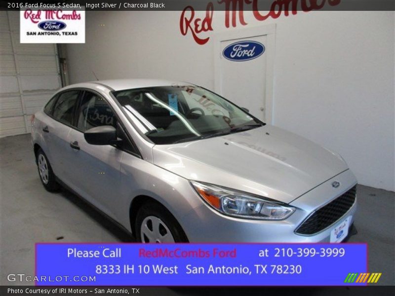 Ingot Silver / Charcoal Black 2016 Ford Focus S Sedan