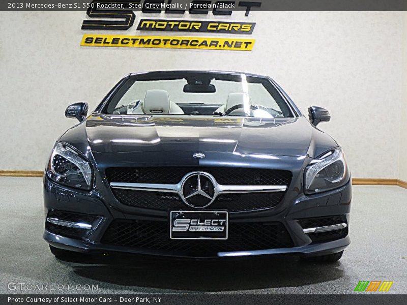 Steel Grey Metallic / Porcelain/Black 2013 Mercedes-Benz SL 550 Roadster