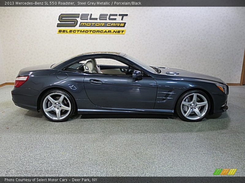 Steel Grey Metallic / Porcelain/Black 2013 Mercedes-Benz SL 550 Roadster