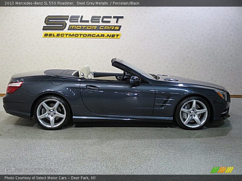 Steel Grey Metallic / Porcelain/Black 2013 Mercedes-Benz SL 550 Roadster