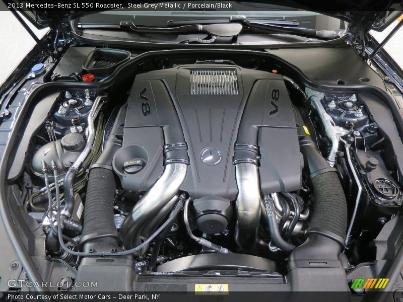 Steel Grey Metallic / Porcelain/Black 2013 Mercedes-Benz SL 550 Roadster