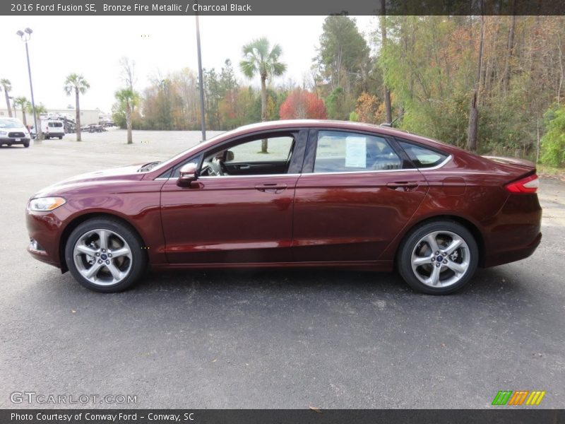 Bronze Fire Metallic / Charcoal Black 2016 Ford Fusion SE