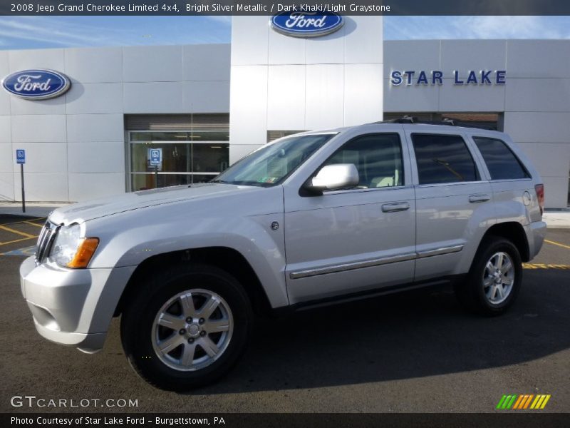 Bright Silver Metallic / Dark Khaki/Light Graystone 2008 Jeep Grand Cherokee Limited 4x4