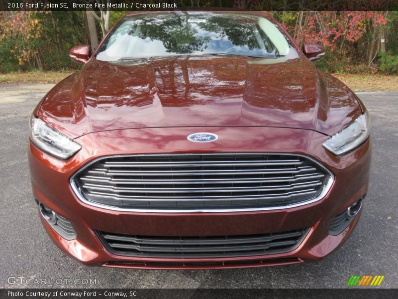 Bronze Fire Metallic / Charcoal Black 2016 Ford Fusion SE