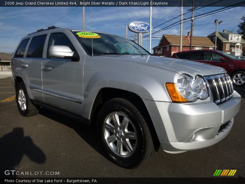 Bright Silver Metallic / Dark Khaki/Light Graystone 2008 Jeep Grand Cherokee Limited 4x4