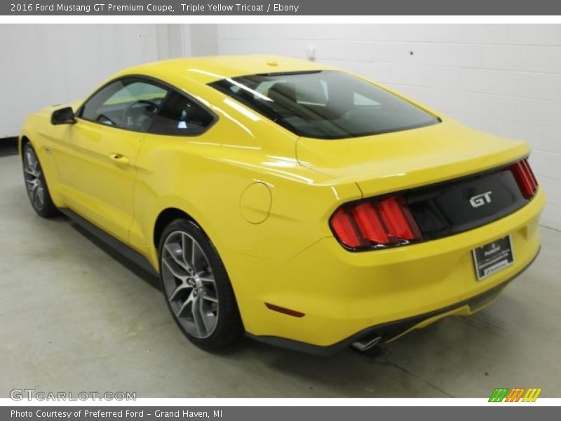Triple Yellow Tricoat / Ebony 2016 Ford Mustang GT Premium Coupe