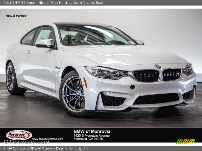 Mineral White Metallic / Sakhir Orange/Black 2016 BMW M4 Coupe