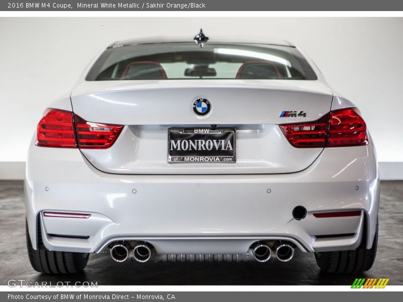 Mineral White Metallic / Sakhir Orange/Black 2016 BMW M4 Coupe
