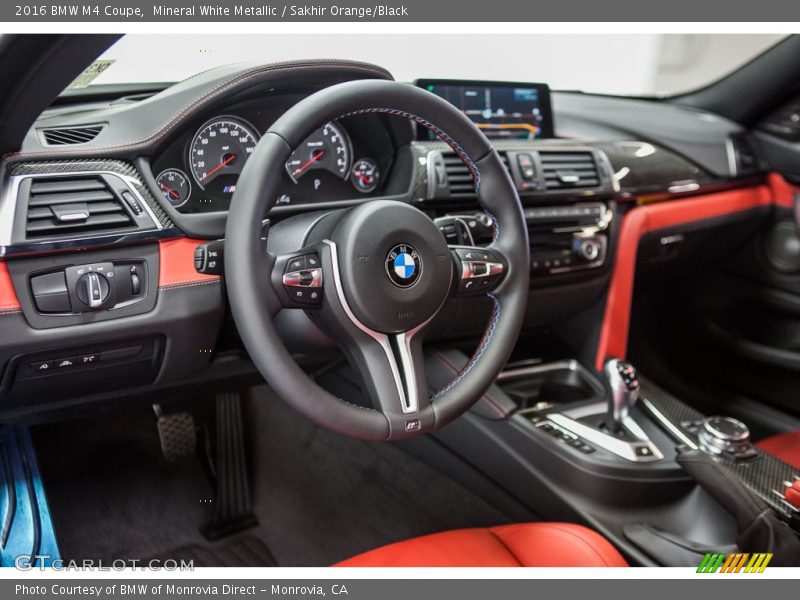 Mineral White Metallic / Sakhir Orange/Black 2016 BMW M4 Coupe