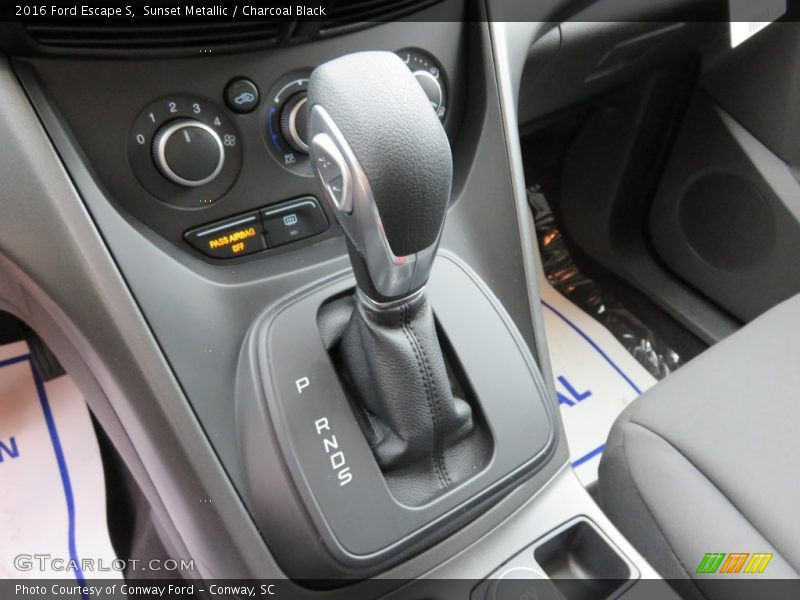 Sunset Metallic / Charcoal Black 2016 Ford Escape S